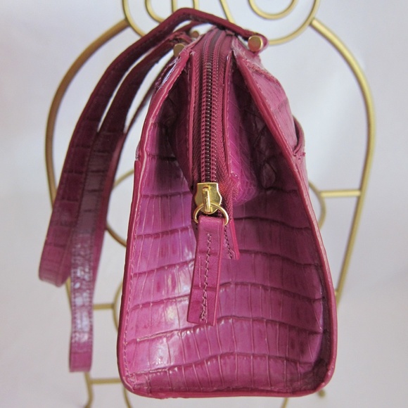 Etienne Aigner Bags Etienne Aigner Pink Croc Embossed Leather